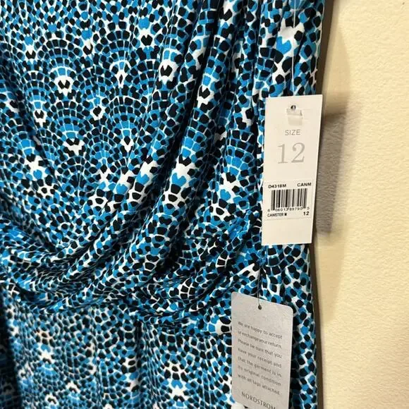 Donna Morgan Blue Janeen Jersey Dress Size 12 - Picture 5 of 6